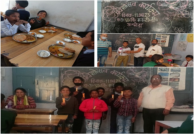 रा.उ.प्रा.विद्यालय एनटीडी में धूमधाम से मनाया गया प्रवेशोत्सव