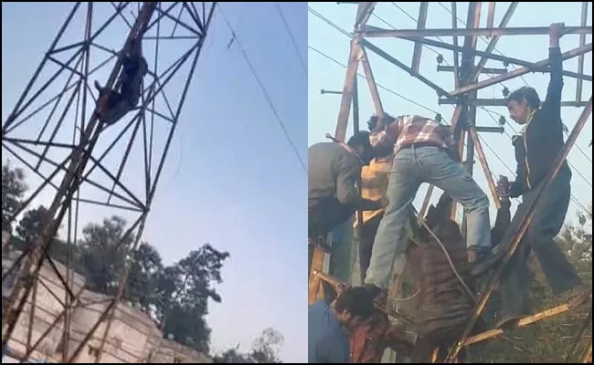 लालकुआं : विद्युत टावर पर चढ़ी महिला, उतरवाने में पुलिसकर्मियों के छूटे पसीने