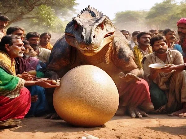 Dinosaur's egg, considered to be a kuldevta