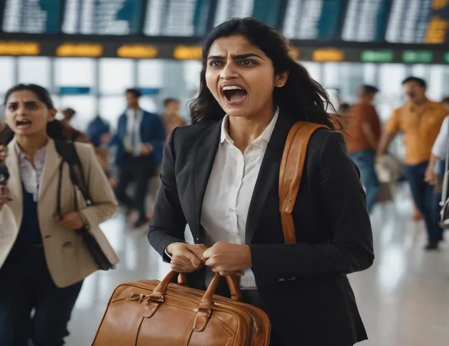 देहरादून एयरपोर्ट पर महिला यात्री का हंगामा