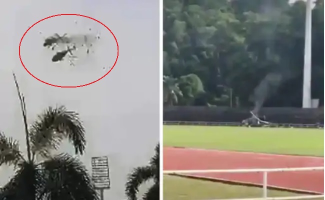 मलेशिया में 2 नेवी हेलिकॉप्टर हवा में टकराए, 10 लोगों की मौत, Video