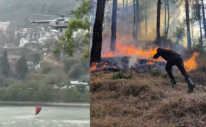 उत्तराखंड : जंगलों में लगी भीषण आग, सेना के हेलीकॉप्टर को मैदान में उतरना पड़ा; सीएम ने बुलाई बैठक