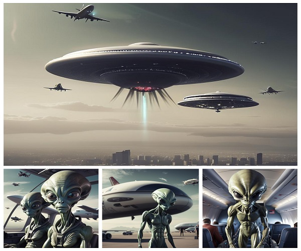 UFO में सवार होकर कमर्शियल फ्लाइट के आस—पास मंडराने लगे एलियन ! वीडियो वायरल