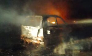 Four people burnt alive in a car going to Haridwar