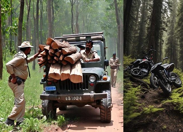 दबंग वन तस्कर ने दरोगा से की मारपीट, ताना तमंचा, जबरन गेट खुलवाया और ले गया लकड़ी