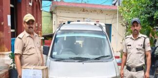 पुलिस पीछा किया तो पार्किंग में कार खड़ा कर फरार हो गया चालक, अंदर की निकली अवैध शराब