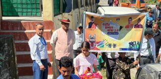 ताड़ीखेत में शहीद के घर-आंगन की पवित्र मिट्टी ताम्र कलश में संग्रहित