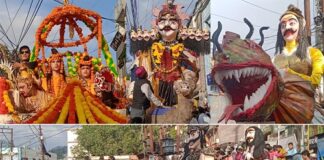 रावण कुल के कलात्मक व विशालकाय पुतले बने कौतूहल