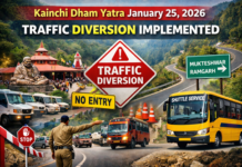 कैंची धाम यात्रा: 25 जनवरी को यातायात डायवर्जन, जानिए पूरी व्यवस्था कैंची धाम यात्रा: 25 जनवरी को यातायात डायवर्जन