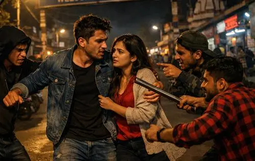 महिला मित्र से छेड़छाड़