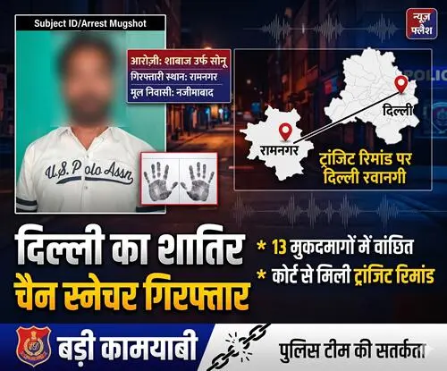 पुलिस के हत्थे चढ़ा दिल्ली का शातिर चैन स्नेचर शाबाज उर्फ सोनू