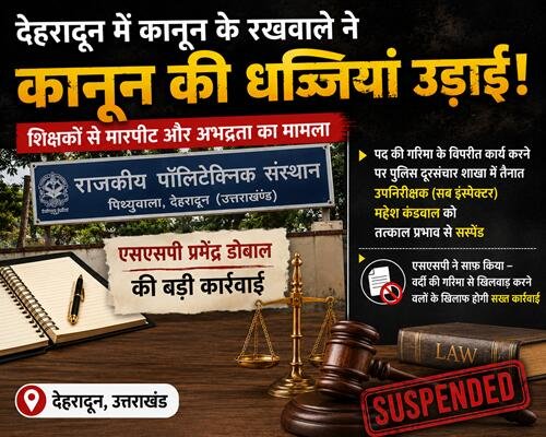 f image खाकी शर्मसार : कॉलेज में शिक्षकों को पीटने वाला सब इंस्पेक्टर सस्पेंड