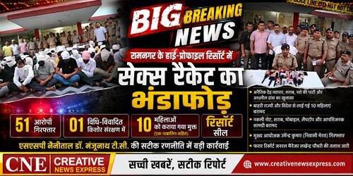 big breking sex racket रामनगर के हाई-प्रोफाइल रिसॉर्ट में सेक्स रैकेट का भंडाफोड़, 51 गिरफ्तार