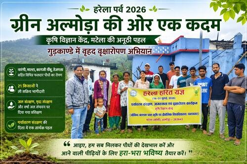 harela photo गुड़काण्डे में हरेला उत्सव: कृषि वैज्ञानिकों ने किसानों को सिखाए जल एवं मृदा संरक्षण के उपाय