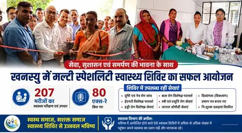 खनस्यु में मल्टी स्पेशलिटी स्वास्थ्य शिविर: 207 मरीजों का उपचार, 80 एक्स-रे