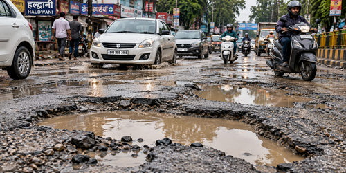 हल्द्वानी की 80 किमी सड़कें गड्ढों में, जनता बेहाल